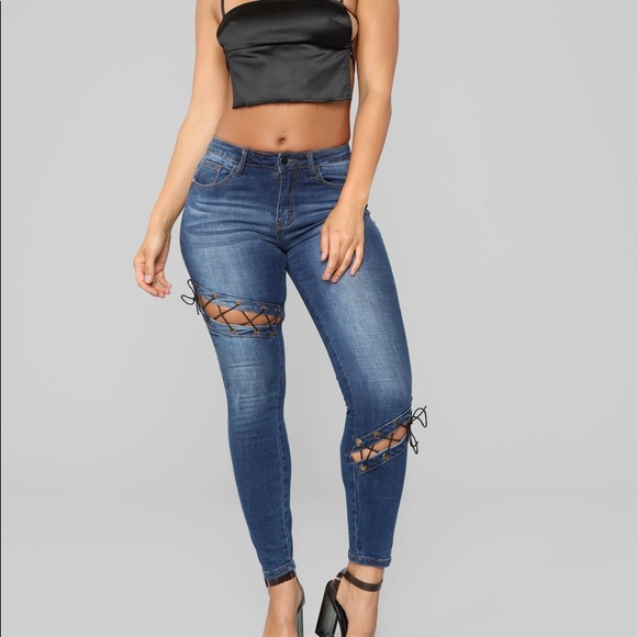 FASHION NOVA Sacred Hearts Club Skinny Jeans - Picture 1 of 10